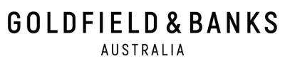 Goldfield & Banks Australia logo in black text on a white background